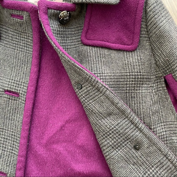 JUICY COUTURE Gray Plaid Cape Coat - Small - Picture 3 of 7